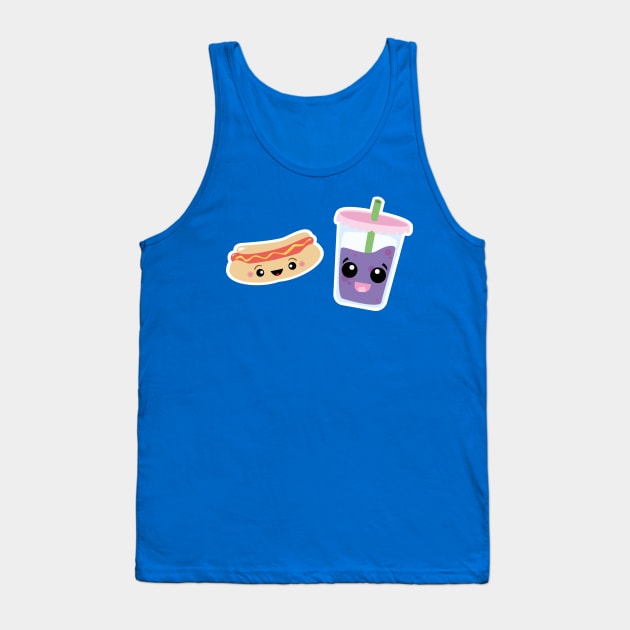 Hot Dog & Boba Bubble Tea Tank Top by nuggetstump